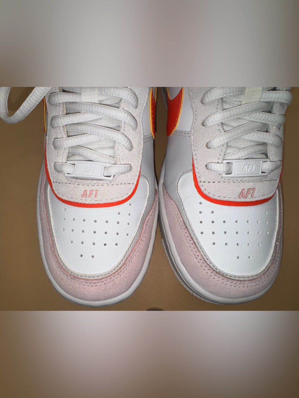 Nike Air Force 1 Shadow White Crimson Tint Bright Mango Sneakers Women 7 /M 5.5 - Picture 10 of 17